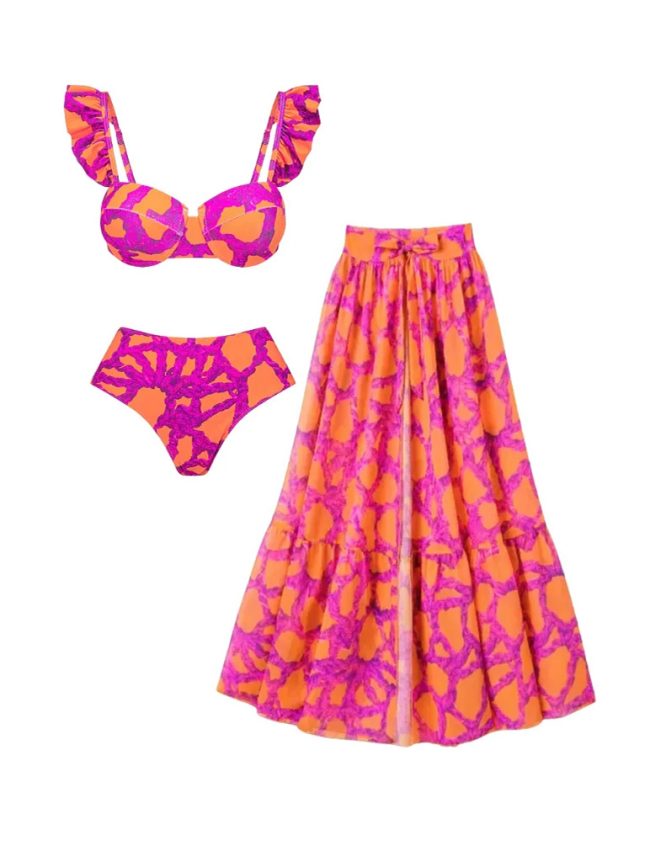 Coralia Bikini Set with Skirt