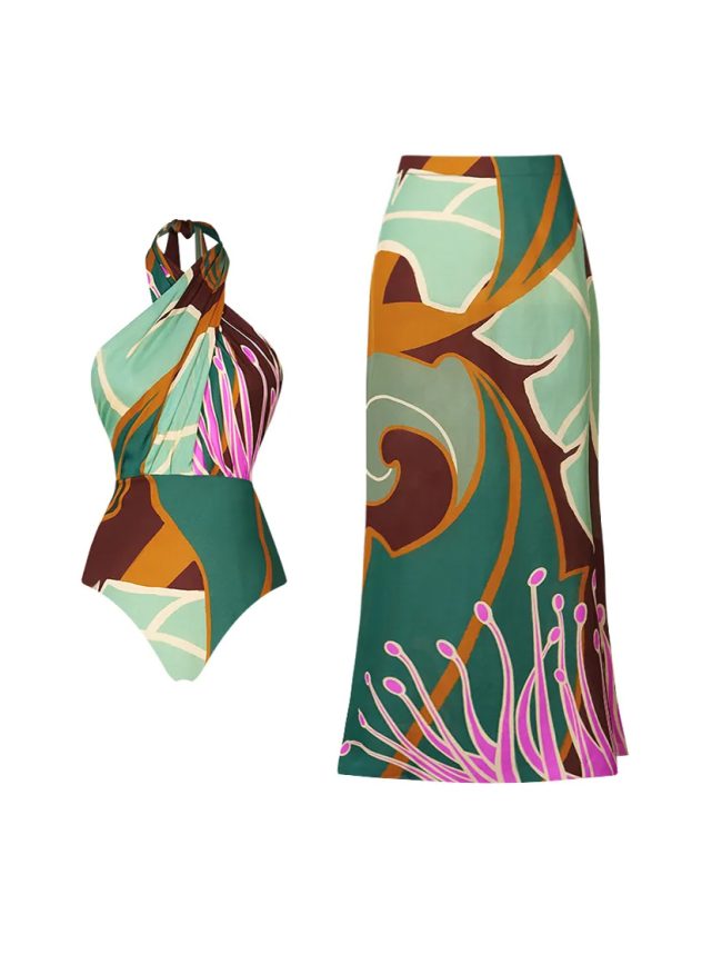 Aurelia Verde One-Piece Swimsuit Set