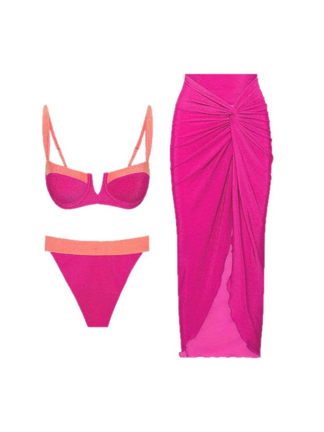 Shimmer Fuchsia Sculpted One-Piece