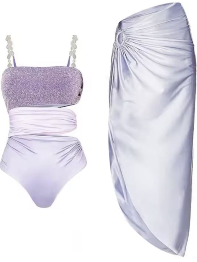 Crystal Strap Lilac One-Piece