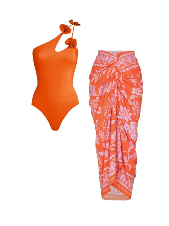 Floral One-Shoulder One-Piece