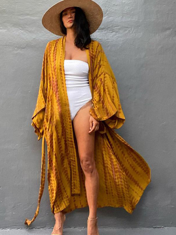 Golden Tie-Dye Kimono