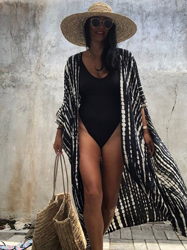 Tie-Dye Maxi Kimono Cover-Up