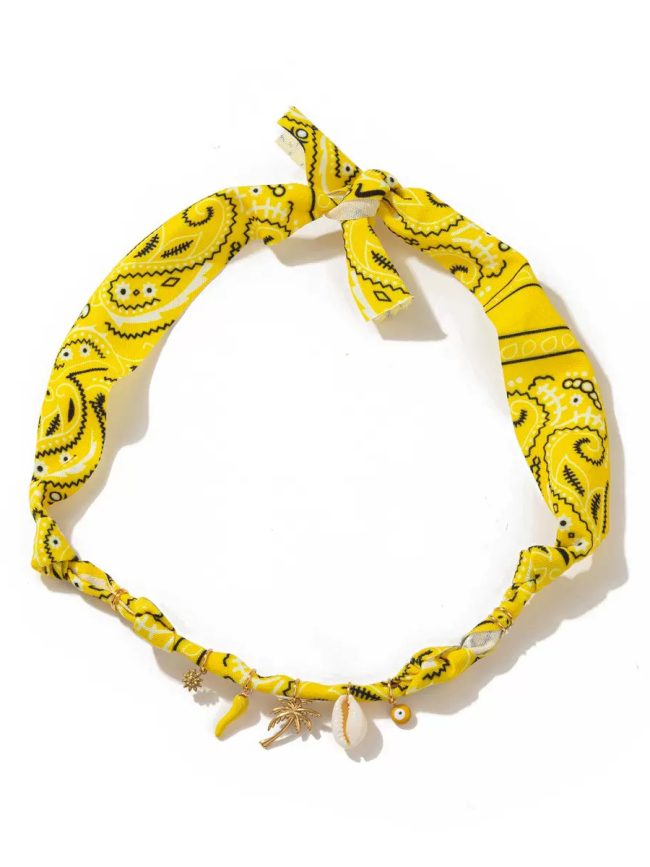 Tropical Charm Scarf Necklace – Yellow