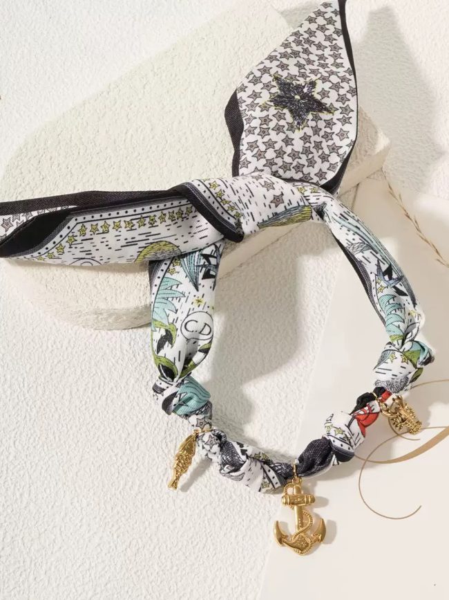 Anchor Charm Scarf Necklace