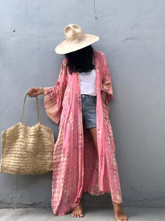 Pink Tie Dye Kimono