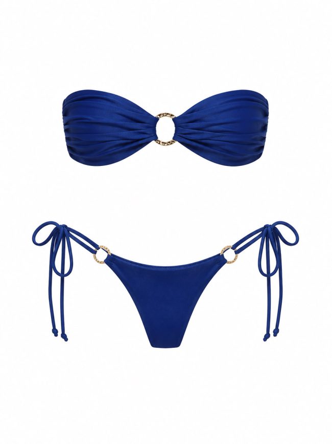 Royal Blue Ring Bandeau Bikini