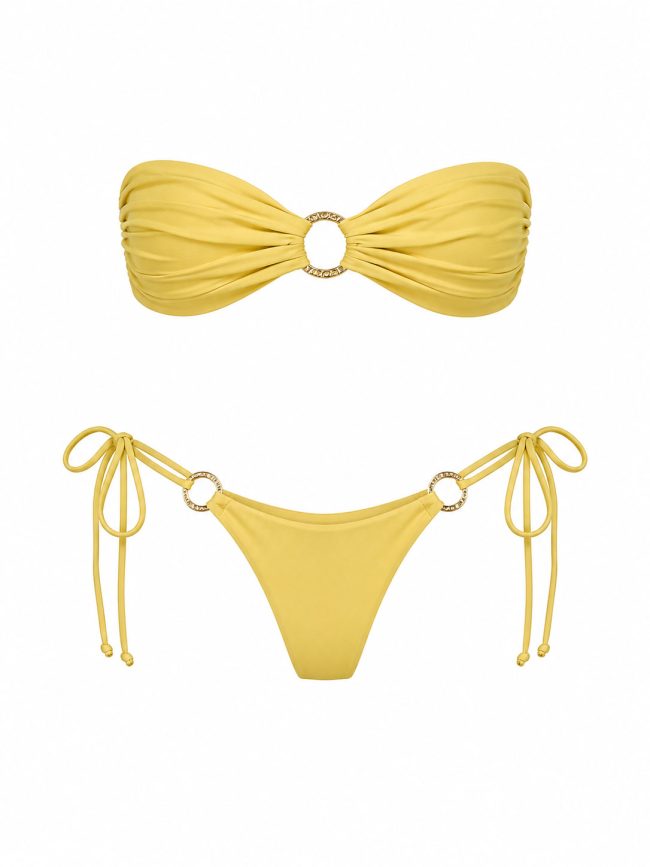 Sunshine Yellow Ring Bandeau Bikini