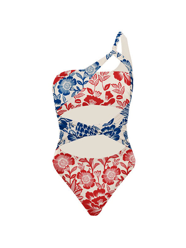 Flora One-Shoulder Cut-Out One-Piece Swimsuit