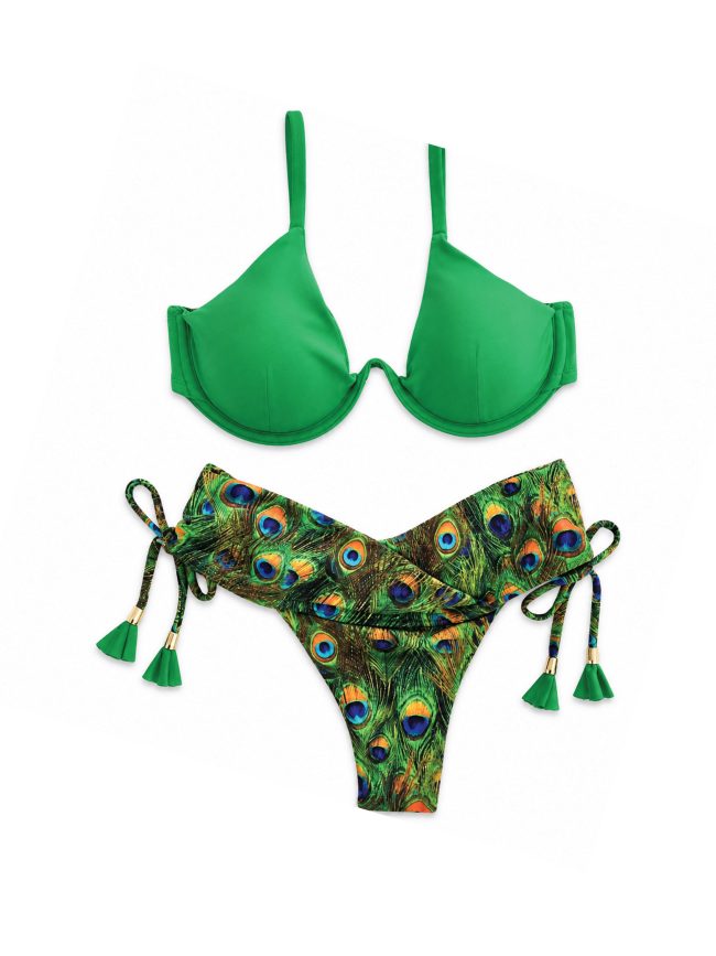 Emerald Peacock Underwire Bikini